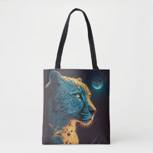 Cheetah Animal Portrait Painting Wildlife Outdoors Tote Bag