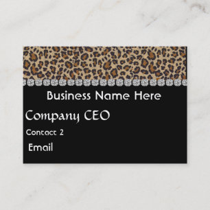CHEETAH ANIMAL PRINT BLING BUSINESS CARD