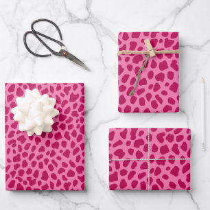 Cheetah Animal Print Girly Glam y2k Aesthetic Pink Wrapping Paper Sheet