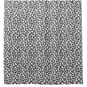 Cheetah Animal Print in Black and White Shower Curtain
