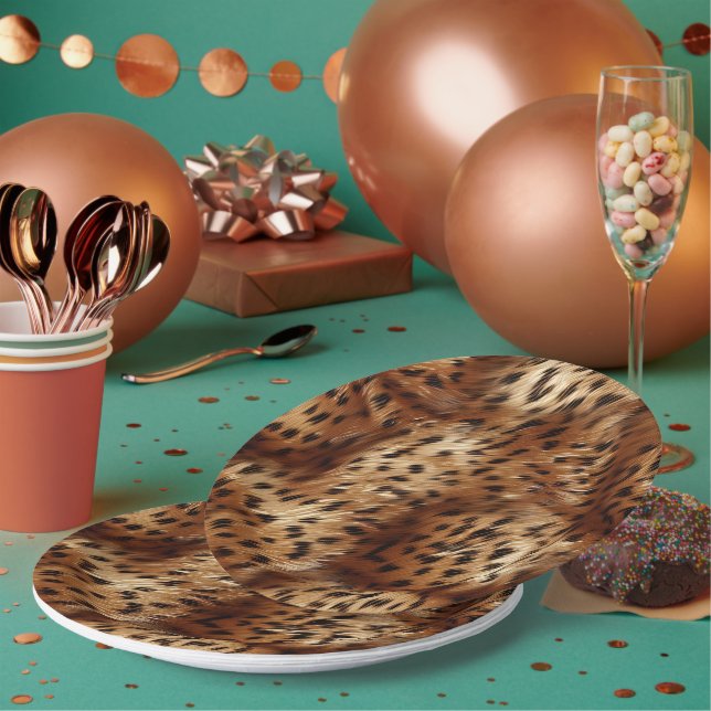 Cheetah Animal Print Paper Plate (Multi)