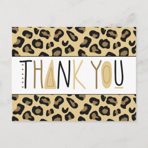 Cheetah Animal Print Thank You Card