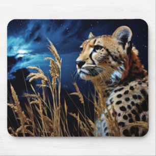 Cheetah Animal Wildlife Wilderness Colourful Art Mouse Pad