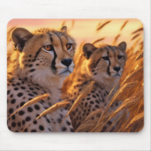 Cheetah Animal Wildlife Wilderness Colourful Art Mouse Pad