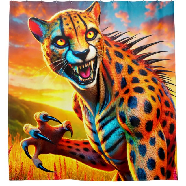 Cheetah Art Shower Curtain (Front)
