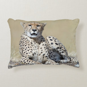 Cheetah at the Masai Mara in Kenya photo Decorative Cushion