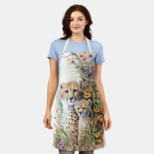 Cheetah Baby and Mum Apron