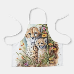 Cheetah Baby and Mum Apron