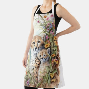 Cheetah Baby and Mum Apron
