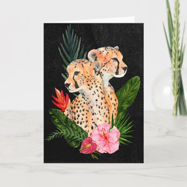 Cheetah Bouquet Card (Front)