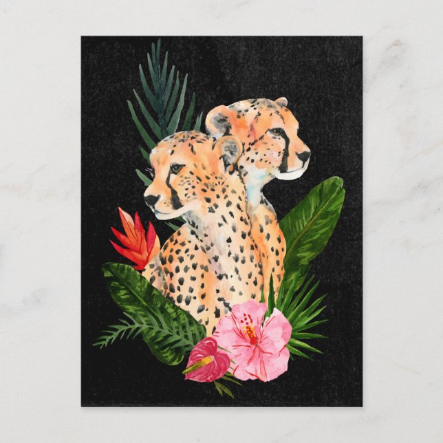 Cheetah Bouquet Postcard (Front)