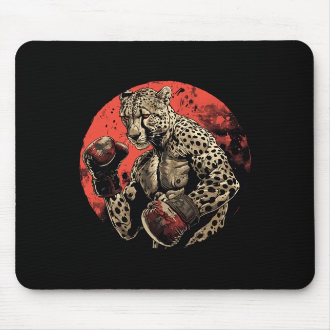 Cheetah Boxer Fighter Boxing  Mouse Pad (Front)