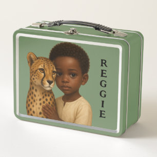Cheetah & Boy: Bond of the Wild and Innocent Metal Lunch Box