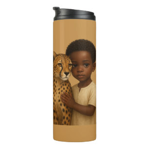 Cheetah & Boy: Bond of the Wild and Innocent Thermal Tumbler