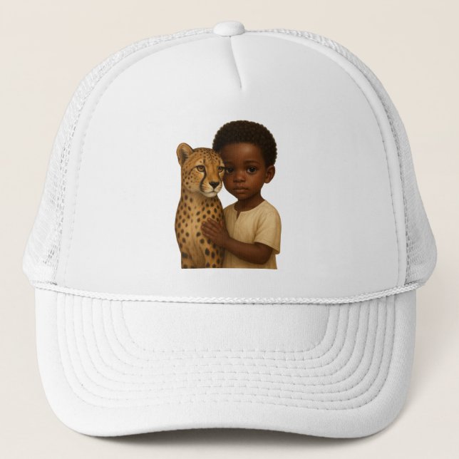 Cheetah & Boy: Bond of the wild and innocent Trucker Hat (Front)