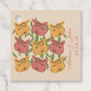 Cheetah Bridal Shower Jungle Plants Favour Tags