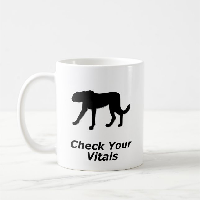 Cheetah Check Your Vitals Coffee Mug (Left)