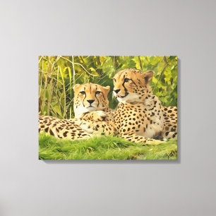 Cheetah Companions – Resting in the Wild Canvas Print