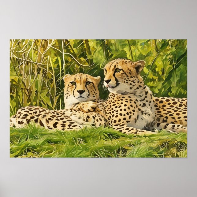Cheetah Companions – Resting in the Wild" Poster (Front)