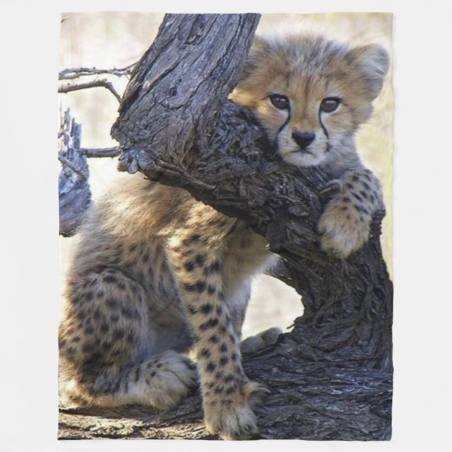 CHEETAH CUB FLEECE BLANKET (Front)