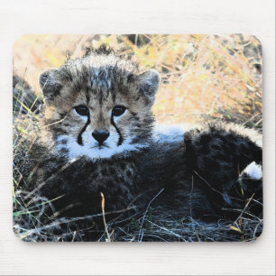 Cheetah cub mouse pad