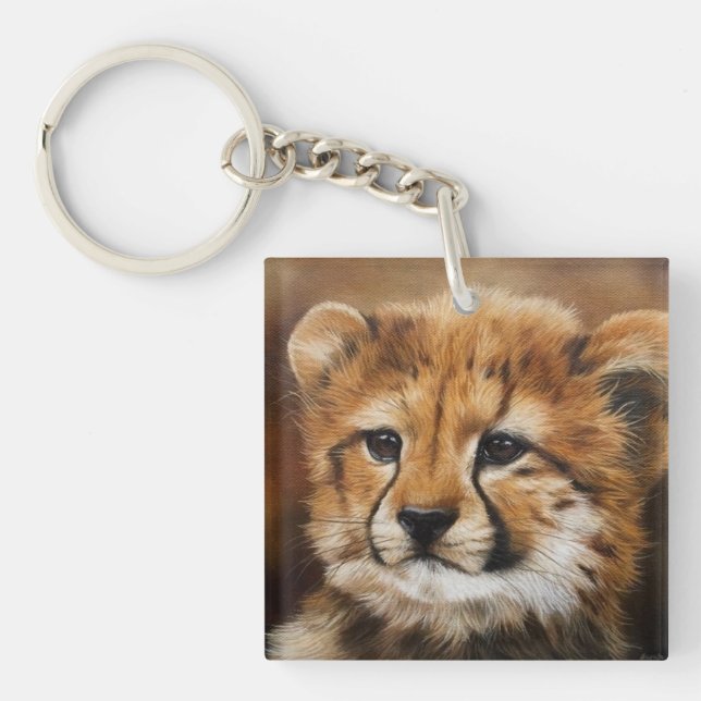 Cheetah Cub Two Sided Key Chain (Front)