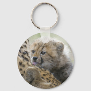 Cheetah Cub with Mum Key Ring