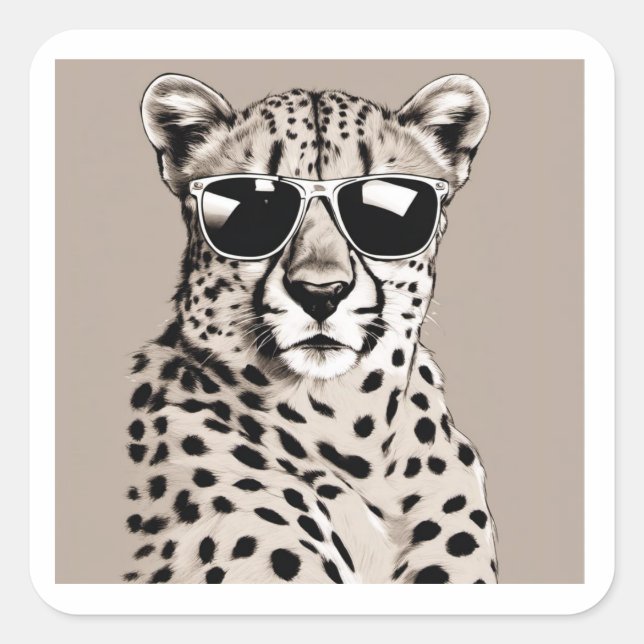 Cheetah Diva  Square Sticker (Front)