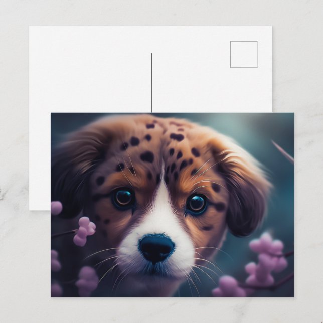Cheetah Dog Postcard (Front/Back)