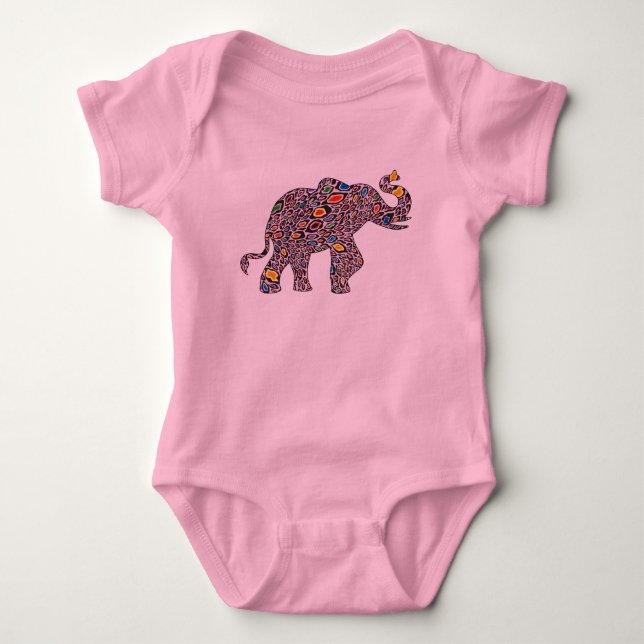 Cheetah Elephant Baby Bodysuit (Front)