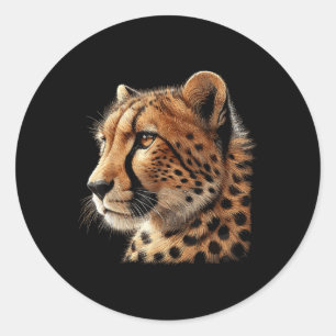 Cheetah Face Animal Classic Round Sticker