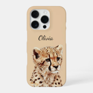 Cheetah Face Personalised iPhone 16 Pro Case