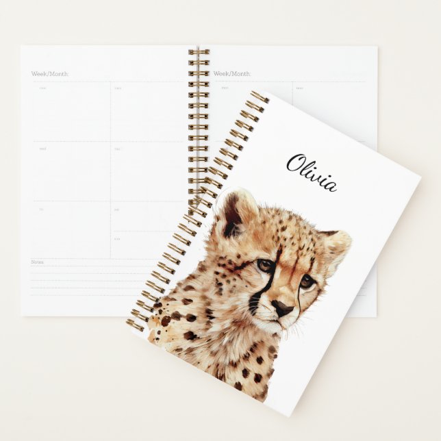Cheetah Face Personalised Planner (Display)