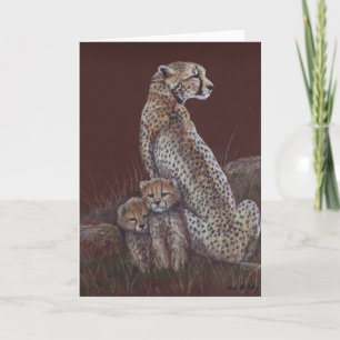 Cheetah Family Art Greeting Card