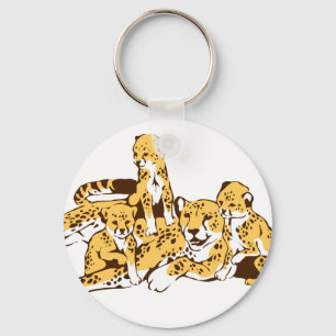 Cheetah Family Key Ring