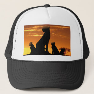 Cheetah family trucker hat