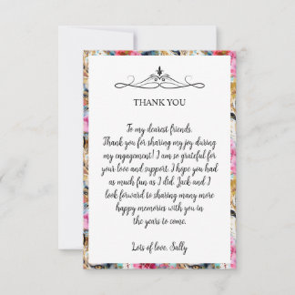 Cheetah Floral Boho Watercolor Pattern Thank You Card