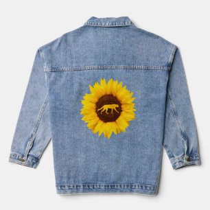Cheetah  For Women Men Cougar Canine Sunflower  Denim Jacket