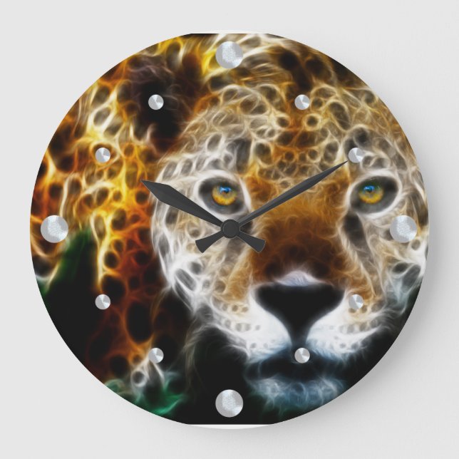 Cheetah Fractal  Wall Clock (Front)