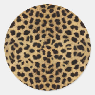 Cheetah Fur Pattern, Cheetah Print Classic Round Sticker