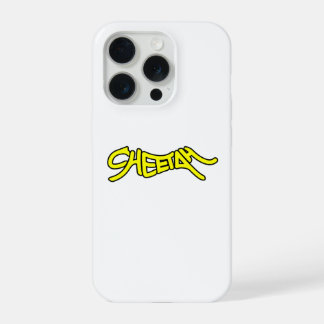 Cheetah Graffiti Style Typography Bold Yellow iPhone 15 Pro Case