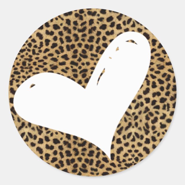 Cheetah Heart Sticker (Front)