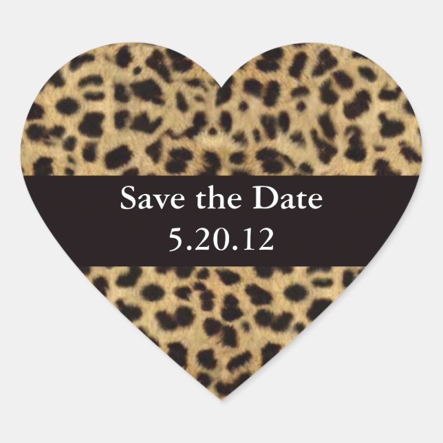 Cheetah Heart Sticker (Front)