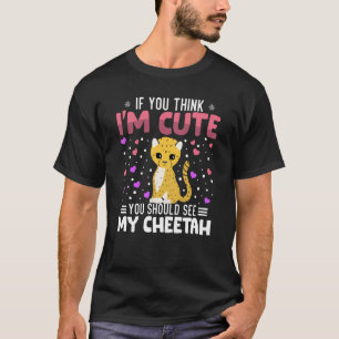 Cheetah Heart Valentine's Day Animal For Womens Ki T-Shirt