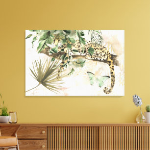 Cheetah Hiding in Jungle Canvas Print