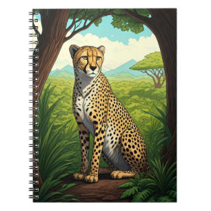 Cheetah in Lush Forest Notebook