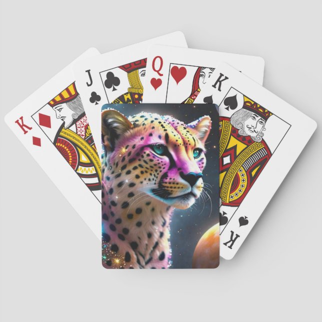 Cheetah in Space Cards (Back)