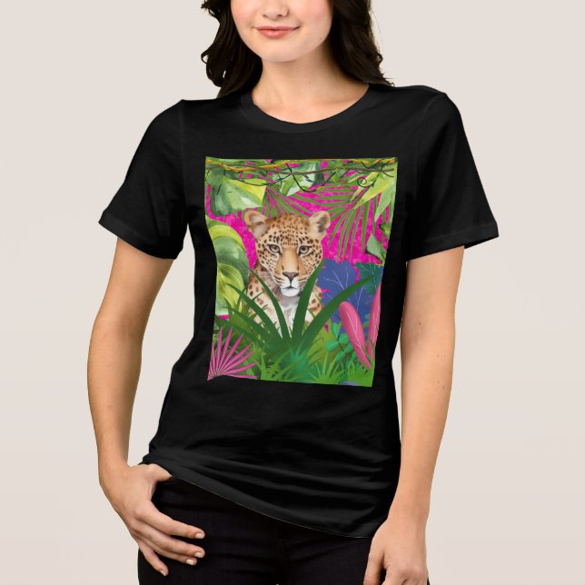 Cheetah in the Grass Tri-Blend Shirt (Front)