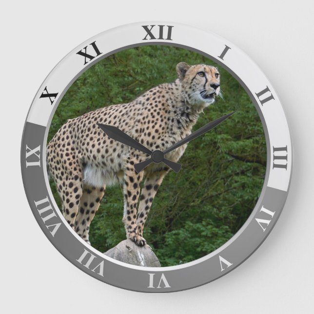 Cheetah Large Clock (Front)