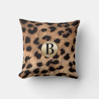 Cheetah Leopard Animal Print Monogram Gold Glitter